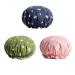 Jayutson 3 Packs Women Shower Cap Reusable Shower Cap 10.6 (about 27cm) Double Waterproof Ladies Shower Cap Washable Ladies and Girls Hair Cap Double Waterproof Layer Shower Cap(Navy Blue + Olive Green + Powder)