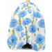 Floral Blue Barber Cape - Adjustable Hair Cutting Cape for All Ages | Watercolor Green Leaf Design | 55x63 Inch Hairdressing Accessory - Buy Online on GoSupps.com