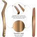 Golden Eyelash Applicator Tool Set - 2pcs Stainless Steel B&Q Lash Applicator for Cluster and False Lashes | Multifunctional Tweezers Included - Buy Online on GoSupps.com