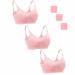 Dreamburn Maternity Nursing Bra Wireless Seamless Comfortable Breastfeeding Bras 4 Rows Adjust Hook with Removable Spill Prevention Pads Add Extenders L 3*pink Style1