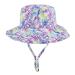 LACOFIA Toddler Baby Sun Hat Unisex Kids Summer Bucket Hat Wide Brim for Outdoor Swim Beach Pool Adjustable 6-24 Months B-Purple