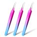 3 Pieces Blackhead Tweezers Blemish Stainless Steel Blemish Extractor Tool for Remove Blackhead Whitehead Pimple Bend Curved Tweezer Skin Blackhead Remover Tools (Rainbow Color)