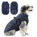 Savlot dog jacket winter vest jackets dog jacket dog sweater pet skiing costume sleeveless cotton padded vest with chest strap belt - dark blue xs xs dark blue
