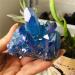 Crystal Blue Crystal Cluster Quartz Titanium Flower Natural Stones and Minerals Stone Decoration for Home Suitable for Home Office Decoration Full of Texture (Size : 90-100g)