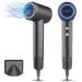 LKV Hair Dryer High-Speed Ionic Hairdryer 57dB Low Noise Travel Hairdryers for Women and Men Fast Drying Brushless Motor 200 Million Professional Negative Ionic Hairdryer Hair Dryers & Accessories Gray