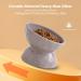 Ceramic Tilted Elevated Cat Bowls Set - Stress-Free Feeder for Cats and Small Dogs - Dishwasher & Microwave Safe - White+Grey (Set of 2) - Buy Online on GoSupps.com