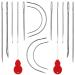 SAVITA 14pcs Sewing Needles  Multiple Styles Embroidery Thread Needle Eye Blunt Needles Curved Needles with 2pcs Needle Threaders for Upholstery Carpet Leather Canvas Repair