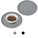 Ptlom Pet Placemat for Dog and Cat, Mat for Prevent Food and Water Overflow, Suitable for Small, Medium and Big Pet, Silicone Many Paws Grey