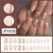 SINLOV Short Square Fake Nails Flower Glossy Press on False Nails Pink Nude Ballerina Artificial Finger Nails French Full Cover False Nails for Women and Girls - Buy Online on GoSupps.com
