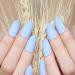 Buy CSCH Long Pointed Matte Light Blue Artificial Nails - 24 Pack for Perfect Nail Art | Trending False Nails Online - Buy Online on GoSupps.com