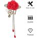 Beaupretty French Barrette Hair Clips Steampunk Hair Clips with Tassels Chain Rose Flower Hair Clip Vintage Halloween Headdress Goth Gothic Hair Accessories for Women Girls Red Wedding Hair Clip - Buy Online on GoSupps.com