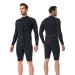 Seaskin 3mm Long Sleeve Shorty Wetsuit for Mens Black X-Large