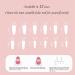 Maggidea Long Acrylic Stick on Nails - 24pcs Coffin Shaped Ballet French Design Fake Nails for Women/Girls - Butterfly Nail Tips - Buy Online on GoSupps.com
