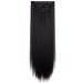 Dododoing Clip-In Hair Extensions - 6 Pieces 61-66 cm Smooth & Thick Synthetic Hair Dark Black - Perfect for Volume & Length - Buy Online on GoSupps.com