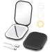 Gospire Lighted Travel Makeup Mirror With Light and Magnification 3X Magnification Rechargeable Small Mirror with Three-color Adjustable Light Led Mini Mirror for Purse - Black