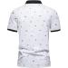 Men's Fashion Spring Summer Casual Short Sleeve Zipper T-Shirt - White Printed Blouse for Every Occasion - Buy Online on GoSupps.com