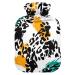 Hot Water Bottles with Cover Leopard Print Animal Hot Water Bag for Pain Relief Hot Cold Compress Hot Pack 2 Liter