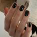 Quadratical short nails to stick on mouyouglow black single -colored nails to press 24 pieces with glue acrylic full cover artificial nails for women BB10