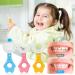Vicloon Kids U Shaped Toothbrush 3 Pack - Soft Silicone Brush Head - Short Bear Handle - Ages 2-6 - Blue/Pink/Yellow - Buy Online on GoSupps.com