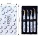 Aspire Beauty 4pcs Professional Nano Fiber Tip Printed Eyelash Extension Tweezers - Premium Japanese Stainless Steel with Diamond Grip - Buy Online on GoSupps.com