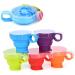 Digjobk Silicone Toothbrush Mug - Foldable Portable Retractable Mini Cup for Travel & Outdoor - Violet Color - Buy Online on GoSupps.com