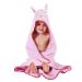 COOKY.D Hooded Baby Bath Towel 100% Soft Cotton Kids Towelling Bathrobe for Girls Boys 0-6 Years Old 90 x 90cm Light Pink Rabbit Light Pink-rabbit