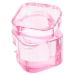 VINTORKY Nail Art Brush Cup Art Plate Crystal Glass Pink Square 5.70X5.40X5.40CM Pink