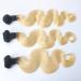 Remeehi 100g Peruvian Ombre Hair Extensions - 1B 613 Body Wave Two Tone Blonde Bundles (18 ) - Premium Human Hair - Buy Online on GoSupps.com