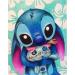 Stitch Diamond Painting  Diamond Art Stitch Square Diamond Painting DIY 5D Full Drill Art Perfect for Relaxation and Home Wall Decor (Stitch 12x16inch) Blue Stitch