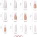 White French Fake Nails with Rhinestones and Sequins | Long Stick on False Nails Art Kit - Buy Online on GoSupps.com
