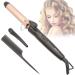 Hair Curling Iron 1 Inch Professional Ceramic Coating Barrel, Hair Curler with ON/Off Button Portable Hair Care Bar Fast Heat Up, Rose Gold