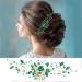inSowni 7 Pieces Vintage Party Prom Wedding Bridal Emerald Green Beads Crystal Hair Side Combs+Rhinestone U-shaped Hair Pins Headpieces for Brides Bridesmaids Women Girls - Buy Online on GoSupps.com
