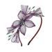 IYOU Copper Wire Wedding Headband Purple Flower Bridal Hair Bands Crystal Headpiece Prom Bridesmaid Bride Hair Accessories for Women
