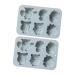 Milisten Candle Molds 2 Pcs Baking Cake Mold 3D Silica Gel Simple Candle Cupcakes 19.9x13.8cm Blue