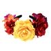 Winslet Flower Headband Wedding Hair Wreath Crown - Women Girls Flower Wreath Hair for Wedding Party Red Rose