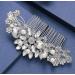 Hapibuy Crystal Wedding Hair Comb | Bridal Headpiece with Pearls | Silver Hair Accessories - Buy Online on GoSupps.com