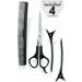 Professional Hairdressing Set - 4 Piece Black Scissor Shear Hair Comb Clips Kit for Men, Women, Kids - Salon Essentials Home Accessories - Hairdresser Scissors - Pack of 1 - Buy Online on GoSupps.com