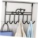 WHAMVOX College Essentials 7 Door Hook s Robe Hanger Stainless Steel Hangers Storage Racks Shelf Office No Punching 42X22CM Black - Buy Online on GoSupps.com