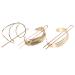 Lurrose 3 pieces of hair cuff rolls set with leaves hair bowl buns x-shaped hair bowl rolls and semicircle hair cuff rolls cage women hair roll holder golden
