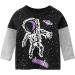 Kids Black Galaxy Spaceman Print Long Sleeve T-Shirt for Toddler Boys & Girls 4-5T - Buy Online on GoSupps.com