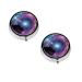 Galaxy Pattern Printed Mini Round Pill Box Pill Box 3 Compartment Medicine Pill Case Pill Organizer Travel Pillbox Portable Pill Box for Pocket Home Office Use