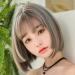 BGHJUE Wig female short hair bobo head round face handsome wig set