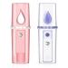 2 Pcs Nano Facial Mister Summer Portable Mini Face Mist Handy Sprayer Face Hydration Spray with USB Rechargeable Mirror Function for Skin Care Eyelash Extension Makeup(Pink White)