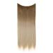 Natural wig piece one piece long straight hair high temperature silk fish line hair extension piece chenghuax (Color : 8T16 Size : 22)