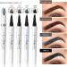 Microblading Eyebrow Pen Natural Makeup Eyebrow Brush 4 Tip Eyebrow Pencil 3D Waterproof and Sweat-proof Eyebrow Pencil Contouring Pen Long-Lasting Magic Eyebrow Pencil (Light Brown) - Buy Online on GoSupps.com