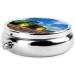 Tractor Farm Portable Metal Pill Box - Round Mini 3-Compartment Travel Organizer | Hinged Design for Small Pills - Must-Have Travel Accessory - Buy Online on GoSupps.com