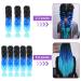 Aomig Ombre Braids Extensions - 2PC Artificial Hair for Braiding 24 Strands Black/Royal Blue/Sky Blue for Box Braids - Buy Online on GoSupps.com