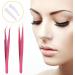 Sibba Eyelash Tweezers Set - 2 Stainless Steel Precision Tools with Straight & Curved Tips for Eyelash Extensions - Pink - Buy Online on GoSupps.com