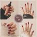 24pcs Dark Red Glossy False Nails Full Cover Short Acrylic Press on Fake Nails for Women and Girls - Buy Online on GoSupps.com