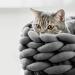 Cozy Monet Cotton Knitted Pet Bed Basket - Dark Gray 15.7 - for Dogs & Cats - Buy Online on GoSupps.com